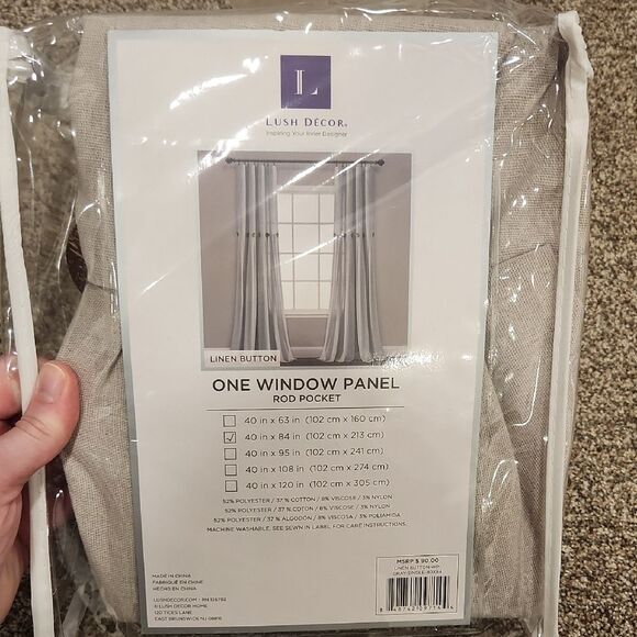 Gray Curtains with Button Detail - Picture 2 of 2